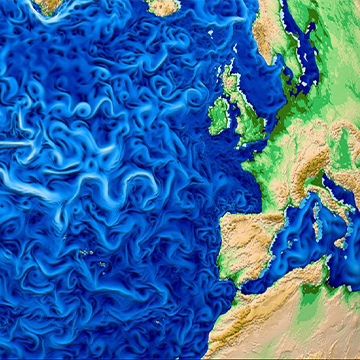 Ocean current swirls