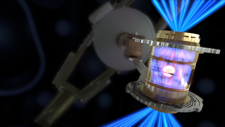 A holhraum that plays a key role in National Ignition Facility fusion experiments