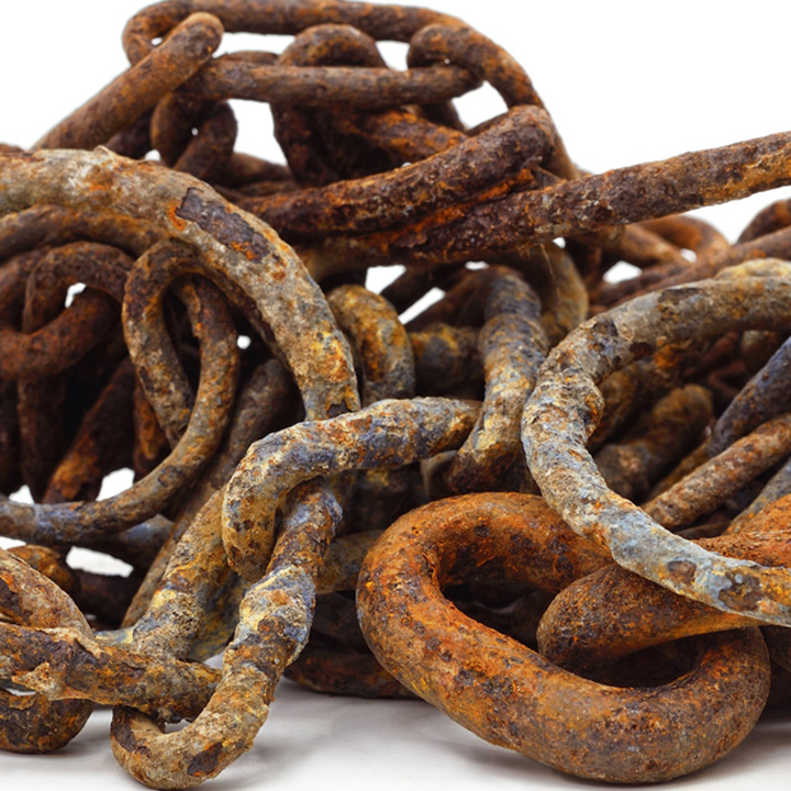 Rusted chains used an an example of corrosion