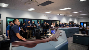 Researchers and technicians in the NIF Control Room