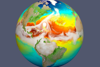 climate pattern image over globe